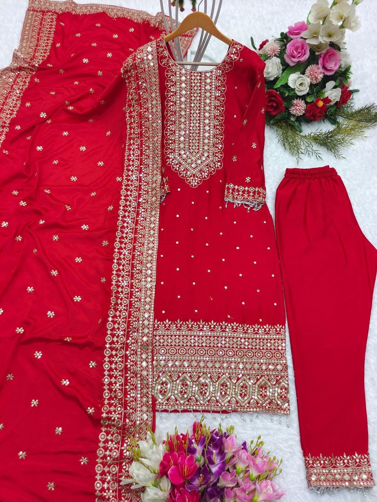 New Design Top-Pant With Dupatta Set