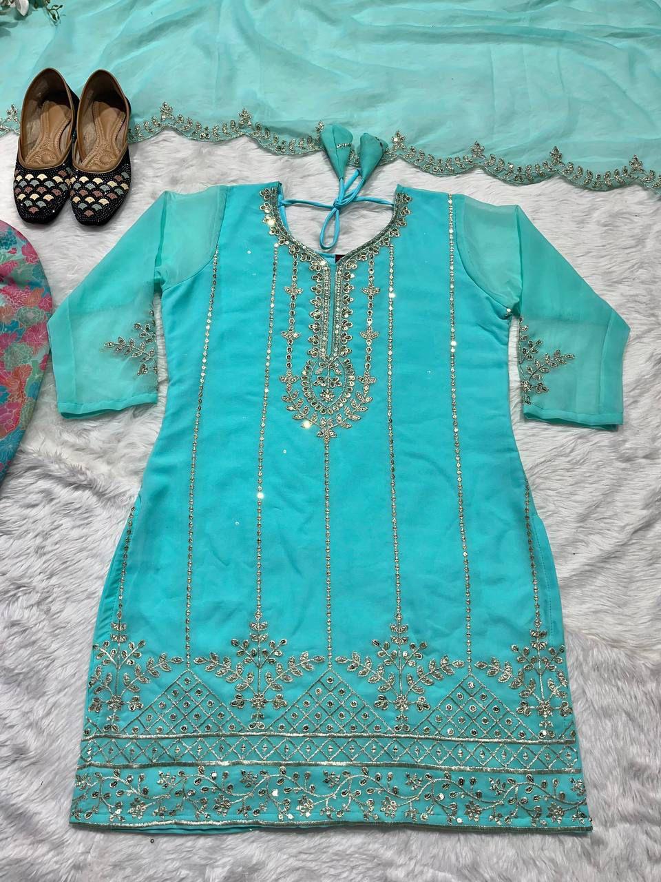 Designer Dhoti Salwar and Dupatta