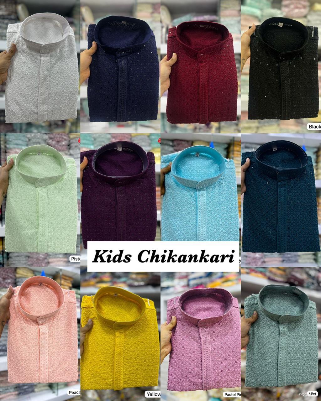 Chikankari kids kurta