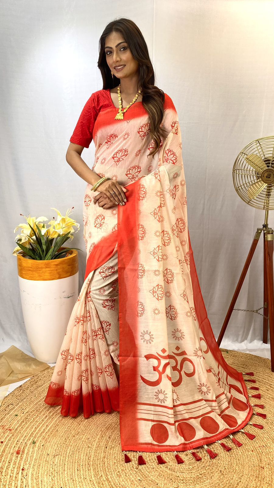 Durga Pooja Chanderi Saree