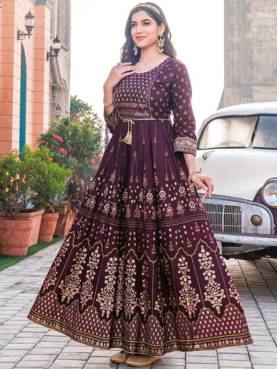 Purple lovely anarkali dress